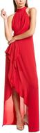 halston womens sleeveless drape detail logo