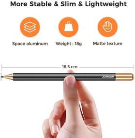 img 1 attached to Joyroom High Sensitivity Capacitive Stylus Pen with Disc Tip and Replacement Tips for Drawing, Writing, Touch Screens - Ideal for Kids, Students, Tablet, Smartphone, iPad