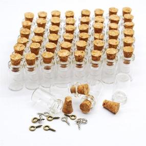 img 3 attached to 🧪 LEFV 50 Mini Glass Bottles: DIY Message Treasure Charm Pendant Kit with Corks & Eye Screws - 1-inch Clear Vials for Miniature Empty Sample Jars