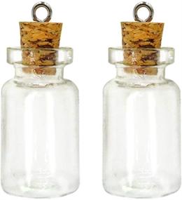 img 4 attached to 🧪 LEFV 50 Mini Glass Bottles: DIY Message Treasure Charm Pendant Kit with Corks & Eye Screws - 1-inch Clear Vials for Miniature Empty Sample Jars