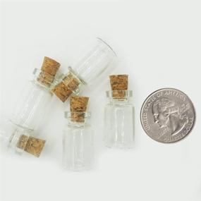 img 1 attached to 🧪 LEFV 50 Mini Glass Bottles: DIY Message Treasure Charm Pendant Kit with Corks & Eye Screws - 1-inch Clear Vials for Miniature Empty Sample Jars