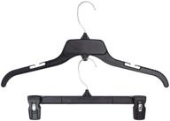 hangon combo set of recycled plastic shirt and pants hangers, 17 inch and 12 inch, in black color, pack of 10 logo