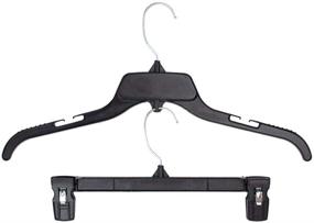 img 4 attached to Hangon Combo Set of Recycled Plastic Shirt and Pants Hangers, 17 Inch and 12 Inch, in Black Color, Pack of 10