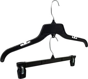 img 3 attached to Hangon Combo Set of Recycled Plastic Shirt and Pants Hangers, 17 Inch and 12 Inch, in Black Color, Pack of 10