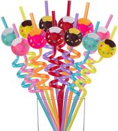 🍩 fun & eco-friendly reusable donut straws – perfect party supplies for kids' birthday decorations – 24 pack logo