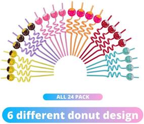 img 1 attached to 🍩 Fun & Eco-Friendly Reusable Donut Straws – Perfect Party Supplies for Kids' Birthday Decorations – 24 Pack