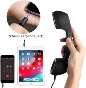 img 1 attached to 📞 CellCase Vintage Retro 3.5mm Telephone Handset Receiver Mic Speaker for iPhone iPad Mobile Phones - Black