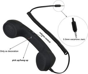 img 2 attached to 📞 CellCase Vintage Retro 3.5mm Telephone Handset Receiver Mic Speaker for iPhone iPad Mobile Phones - Black