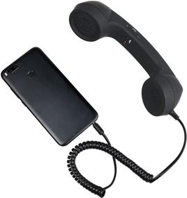 img 3 attached to 📞 CellCase Vintage Retro 3.5mm Telephone Handset Receiver Mic Speaker for iPhone iPad Mobile Phones - Black