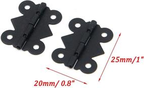 img 3 attached to 🦋 Antrader Retro Design Decorative Butterfly Hinge for Wooden Furniture Cabinet Drawer Jewelry Box, Pack of 30 - 1x0.8 inches, Flat Black with 120 Screws