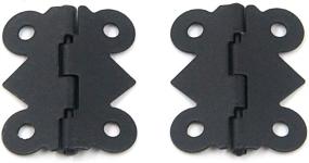 img 2 attached to 🦋 Antrader Retro Design Decorative Butterfly Hinge for Wooden Furniture Cabinet Drawer Jewelry Box, Pack of 30 - 1x0.8 inches, Flat Black with 120 Screws
