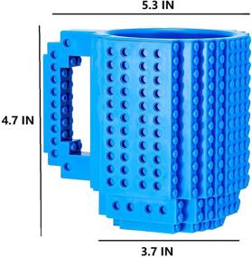 img 1 attached to 🧩 DEEXITO Кружка с кирпичиками - творческая DIY кружка с 3 наборами случайных строительных блоков - уникальные чашки для детской вечеринки - оригинальный подарок в виде кофейной кружки на Рождество - синий цвет
