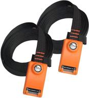 10ft lockable tie down strap: secure surfboard, kayak, and bike - 2 pack, orange logo