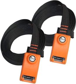 img 4 attached to 10FT Lockable Tie Down Strap: Secure Surfboard, Kayak, and Bike - 2 Pack, Orange