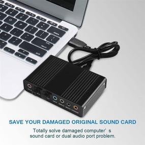 img 3 attached to VAlinks USB 2.0 External Sound Card: 6 Channel 5.1 Surround & Optical S/PDIF Adapter for PC, Windows 10/8/7/XP Compatible