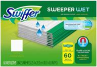 white 60 count swiffer sweeper wet cloth refill for enhanced cleaning logo