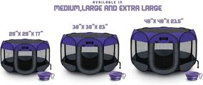 img 2 attached to 🐾 Portable Foldable Pet Playpen by Ruff 'n Ruffus - Includes Free Carrying Case, Travel Bowl, and Removable Shade Cover - 3 Sizes for Indoor/Outdoor Use with Water-Resistant Design