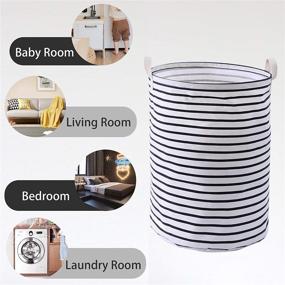 img 3 attached to NEATNESSOME Laundry Hamper: Compact Waterproof Round Linen Storage Basket for Clothes, Toys, Pet Supplies - Small Size (13.7x13.7x17.7inch)