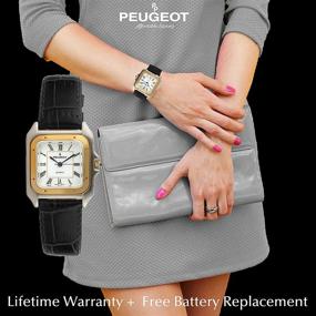 img 1 attached to Peugeot Women Two Tone Designer Leather Women's Watches
