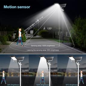 img 2 attached to 💡 High-Powered Solar Street Light, 600W Dusk to Dawn Motion Sensor, Waterproof IP66, Super Bright 6500K Lighting for Parking Lot, Garage, Street