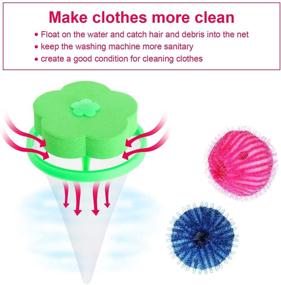 img 3 attached to 🧺 Efficient Hair Dryer Ball and Hair Remover Set for Washing Machine - 8 Pieces Magic Laundry Ball and 4 Reusable Hair Filter Nets