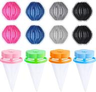 🧺 efficient hair dryer ball and hair remover set for washing machine - 8 pieces magic laundry ball and 4 reusable hair filter nets logo