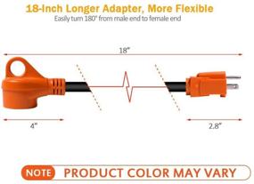 img 3 attached to 🔌 MICTUNING Тяжелая RV переходная электрическая адаптерная кабель - 18 дюймов, 15M до 30F, Рукоятка, 125V 1875W