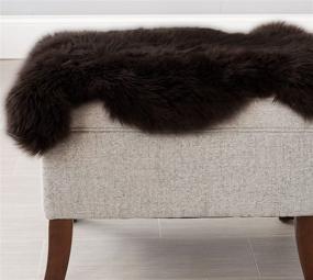 img 2 attached to 🐑 Large 2' x 3' Single Pelt Genuine New Zealand Fluffy Sheepskin Rug for Bedroom Living Room - Brown