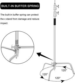 img 1 attached to 📸 2-пакета стоек Emart Heavy Duty C-стандарт - комплект из алюминиевого сплава, регулируемых на 10 футов/3 метра стоек для фотографии с рычагом, удерживающей головой - идеально подходит для фотостудии, монолайта, отражателя, софтбокса.