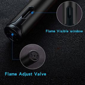 img 2 attached to 🔥 LHEVEN Torch Lighter: Butane Lighter with Fuel Level Window for Windproof Flame, Perfect for Grill, Candle, Kitchen, BBQ, Fireworks - A Great Gift Option for Men, Black (Gas Not Included)