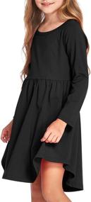 img 1 attached to 👗 Arshiner Girls' Cotton Skater Dress - Casual Clothing