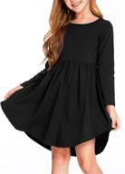 👗 arshiner girls' cotton skater dress - casual clothing logo