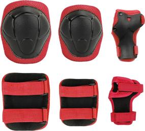 img 3 attached to 🛹 KUYOU Kids Protective Gear Set - Knee Pads, Elbow Pads, and Wrist Guard for Skateboarding, Inline Roller Skating, Cycling, Biking, BMX, Ski, Scooter