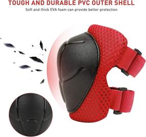 img 2 attached to 🛹 KUYOU Kids Protective Gear Set - Knee Pads, Elbow Pads, and Wrist Guard for Skateboarding, Inline Roller Skating, Cycling, Biking, BMX, Ski, Scooter