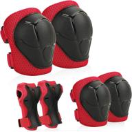 🛹 kuyou kids protective gear set - knee pads, elbow pads, and wrist guard for skateboarding, inline roller skating, cycling, biking, bmx, ski, scooter logo