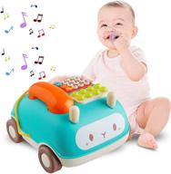 💡 детская музыкальная игрушка tikooere: игровой телефон с музыкой и светом - образовательный подарок для детей от 1 до 3 лет, мальчиков и девочек - рождественский день рождения (белый) логотип