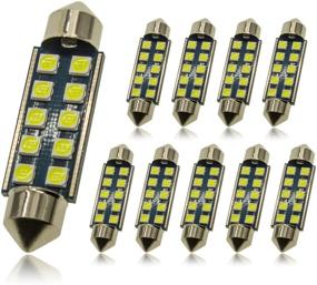 img 4 attached to 🚗 DODOFUN 41MM 42MM Festoon LED Bulbs for Car Interior Lights License Plate Map Dome Trunk Door Courtesy Light 10-SMD Chipset Canbus Error Free - 6000K White Extra Bright