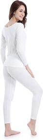 img 1 attached to 🌡️ Warm and Comfortable Women's Stretch Thermal Underwear Set - Soft Base Layer Thin Long Johns with Crew Neck