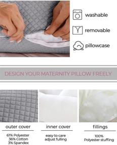 img 2 attached to 🤰 Pregnancy Pillows - C Shaped Maternity Pillow with Premium Fabric Cover, Ideal Sleeping Aid for Pregnant Women, in Grey