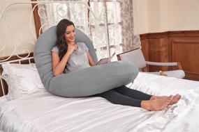 img 1 attached to 🤰 Pregnancy Pillows - C Shaped Maternity Pillow with Premium Fabric Cover, Ideal Sleeping Aid for Pregnant Women, in Grey