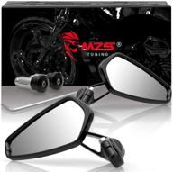 🏍️ high-quality mzs motorcycle bar end mirrors for improved rear view | 7/8 black | compatible with grom msx125 cb500f z125 pro z650 z750 z800 z900 mt-03 mt-07 fz-07 mt-09 fz-09 mt-10 fz-10 mt-25 fz6 fz8 fz6r sv650 sv1000 logo