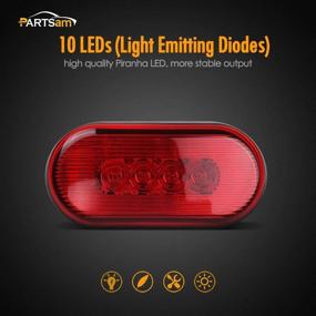 img 3 attached to Partsam 2Pcs 4Inch Rectangular LED Side Marker Clearance Lights - Red, 10 Diodes, Waterproof, RV Trailer Truck Camper, Surface Mount, Rectangle LED Marker Lights, Sealed Indicators, Identification Lights