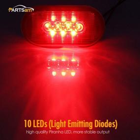 img 2 attached to Partsam 2Pcs 4Inch Rectangular LED Side Marker Clearance Lights - Red, 10 Diodes, Waterproof, RV Trailer Truck Camper, Surface Mount, Rectangle LED Marker Lights, Sealed Indicators, Identification Lights