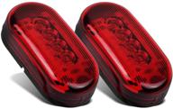 partsam 2pcs 4inch rectangular led side marker clearance lights - red, 10 diodes, waterproof, rv trailer truck camper, surface mount, rectangle led marker lights, sealed indicators, identification lights logo