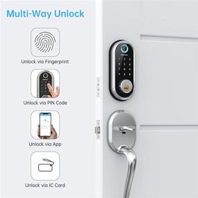 img 2 attached to SMONET Smart Deadbolt: App-Controlled Keyless Entry, 🔒 Fingerprint & Keypad Security Lock for Homes and Hotels