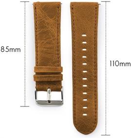 img 1 attached to Brown Leather Replacement Band Straps for Garmin Venu Sq Smartwatch - Compatible with Garmin Venu Sq Band, Youkei Crazy Leather Strap
