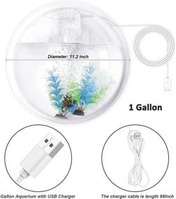 img 2 attached to 🐠 1-Gallon Betta Fish Bowl: Outgeek Wall-Mounted Hanging Aquariums - Clear Acrylic Bubble Tanks, Portable Plastic Fishtank Waterfall for Home, Garden, Office