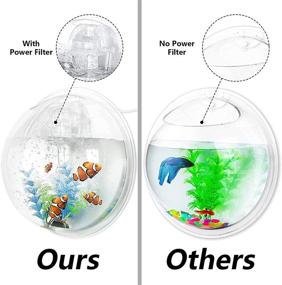 img 1 attached to 🐠 1-Gallon Betta Fish Bowl: Outgeek Wall-Mounted Hanging Aquariums - Clear Acrylic Bubble Tanks, Portable Plastic Fishtank Waterfall for Home, Garden, Office