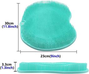 img 3 attached to 👣 SinLoon Green Large Foot Scrubber Mat with Non-Slip Suction Cups and Soft Firm Bristles - Foot Brush Cleaner and Massager, Enhances Foot Circulation and Exfoliation