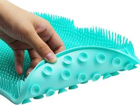 img 2 attached to 👣 SinLoon Green Large Foot Scrubber Mat with Non-Slip Suction Cups and Soft Firm Bristles - Foot Brush Cleaner and Massager, Enhances Foot Circulation and Exfoliation